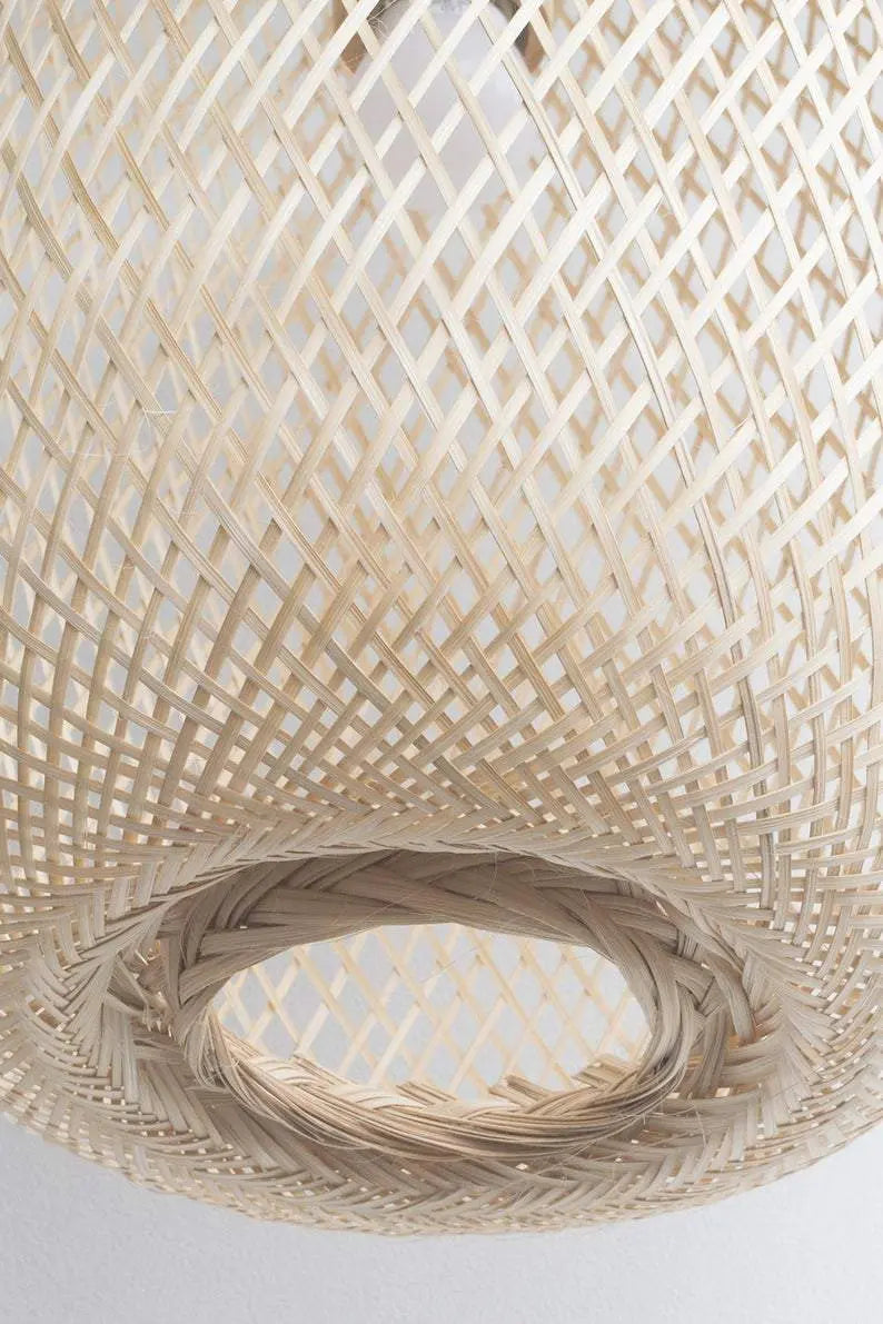Compressible Bamboo Pendant Light E27 3 Sizes