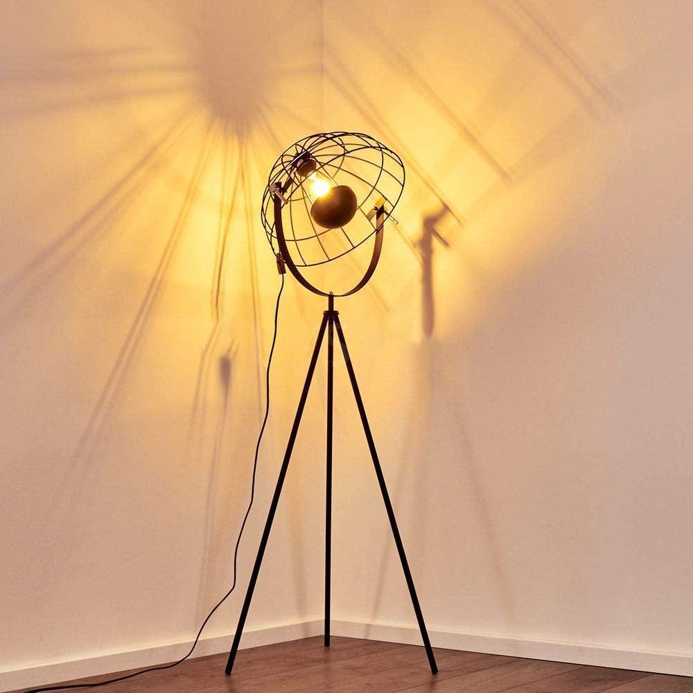 Moon Brut XL Industrial Cinema Floor Lamp V2 Raw Steel Wood E27