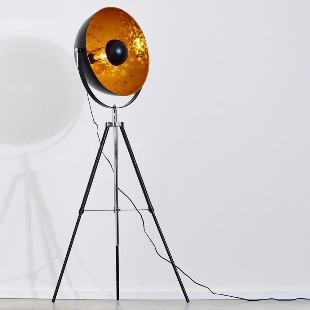 Moon XXL Industrial Cinema Floor Lamp Wood Untreated Steel E27