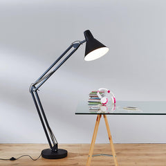 Pixar Industrial Cinema Floor Lamp Wood Unfinished Steel E27 180cm
