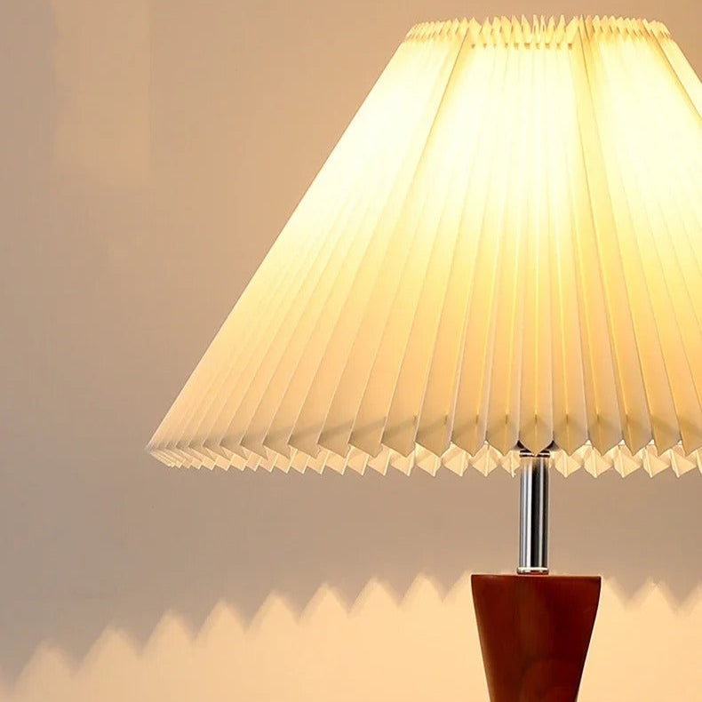 Bamboo & Wood Floor Lamp, Fabric Shade