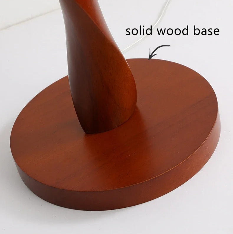 Bamboo & Wood Floor Lamp, Fabric Shade