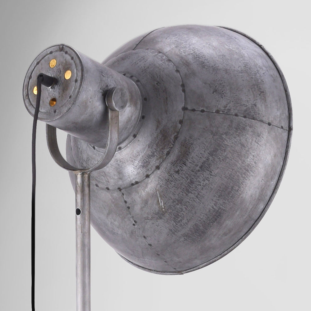Raw Industrial Cinema Floor Lamp Grey Iron Pivoting Projector E27 220cm