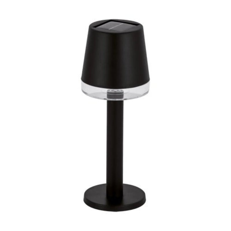 Black Solar Outdoor Table Lamp Cordless Warm White 2300K–3500K