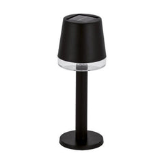 Black Solar Outdoor Table Lamp Cordless Warm White 2300K–3500K