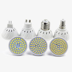 Pack of 10 LED Bulbs — E27, E14 or GU10 — 48, 60 or 80 LEDs
