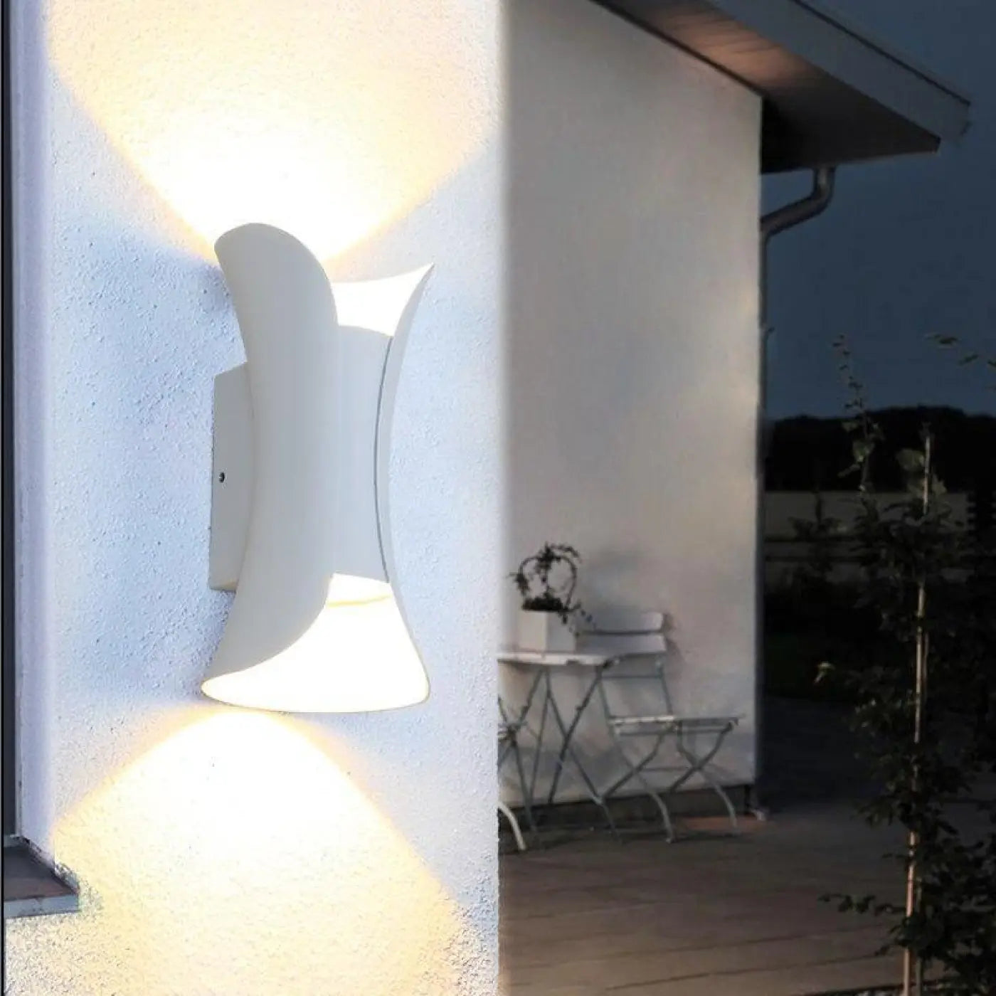 Outdoor Wall Light Acrylic Aluminium 10W Integrated LED Motion Sensor IP65 — Double Head