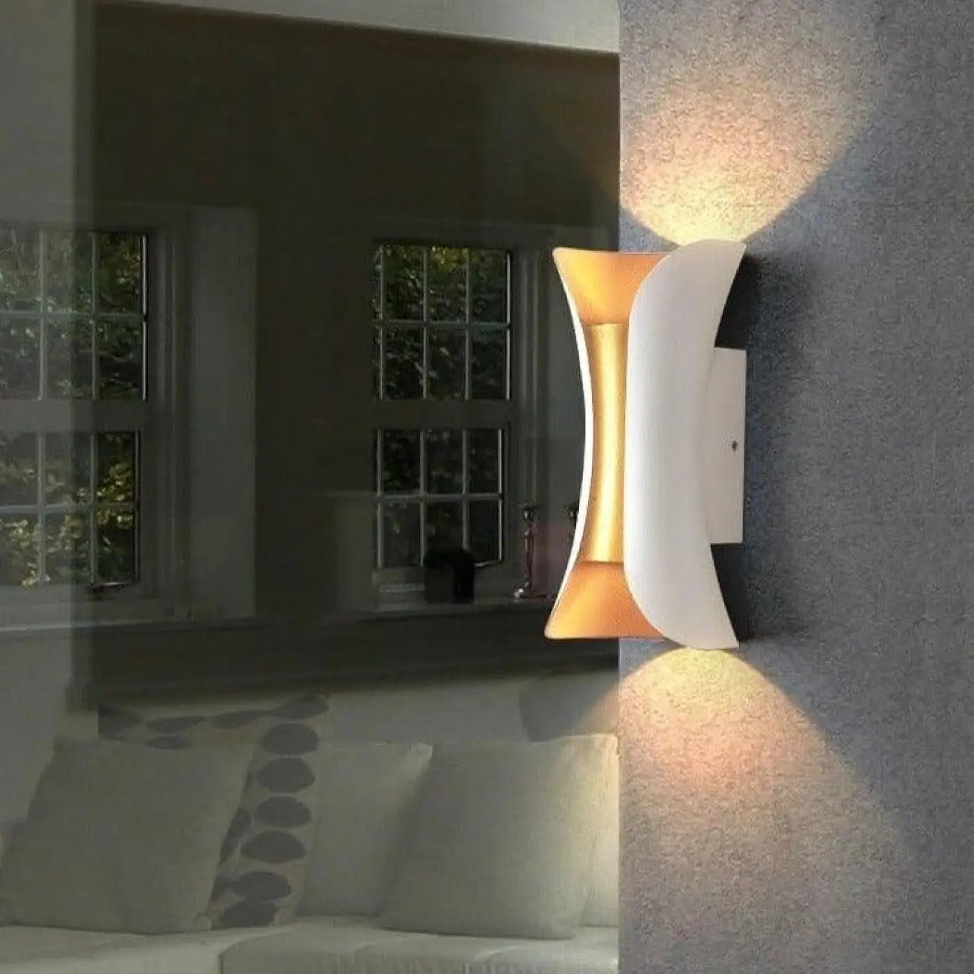 Outdoor Wall Light Acrylic Aluminium 10W Integrated LED Motion Sensor IP65 — Double Head