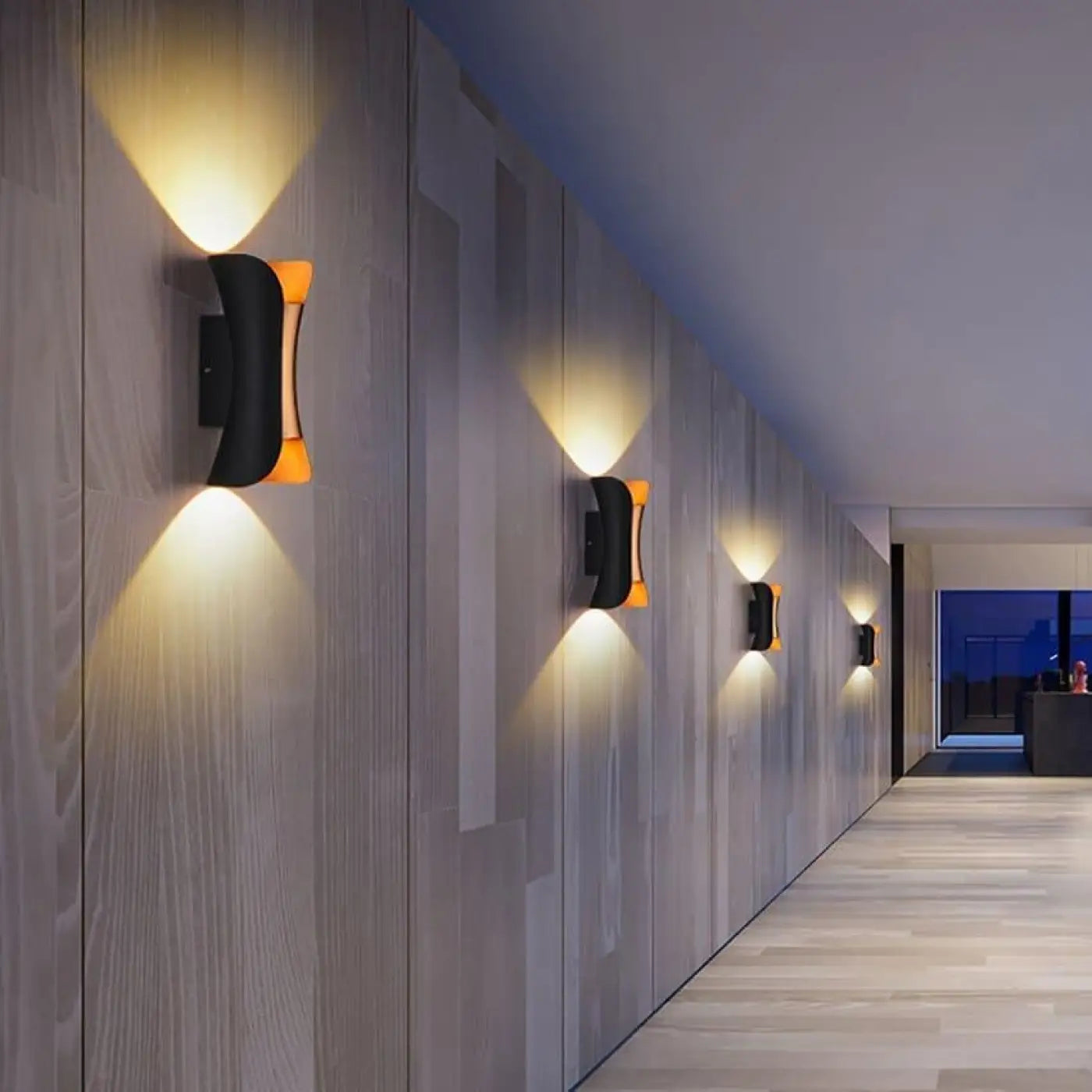 Outdoor Wall Light Acrylic Aluminium 10W Integrated LED Motion Sensor IP65 — Double Head