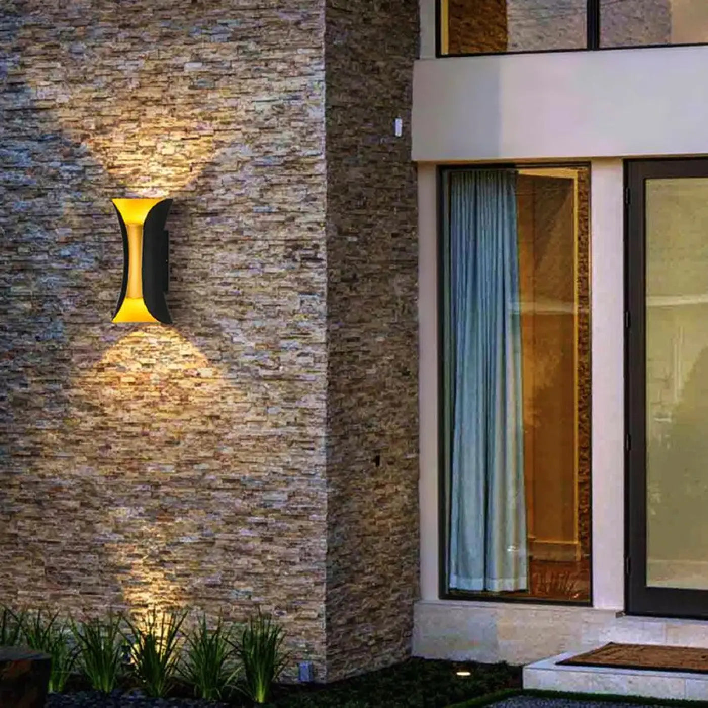 Outdoor Wall Light Acrylic Aluminium 10W Integrated LED Motion Sensor IP65 — Double Head