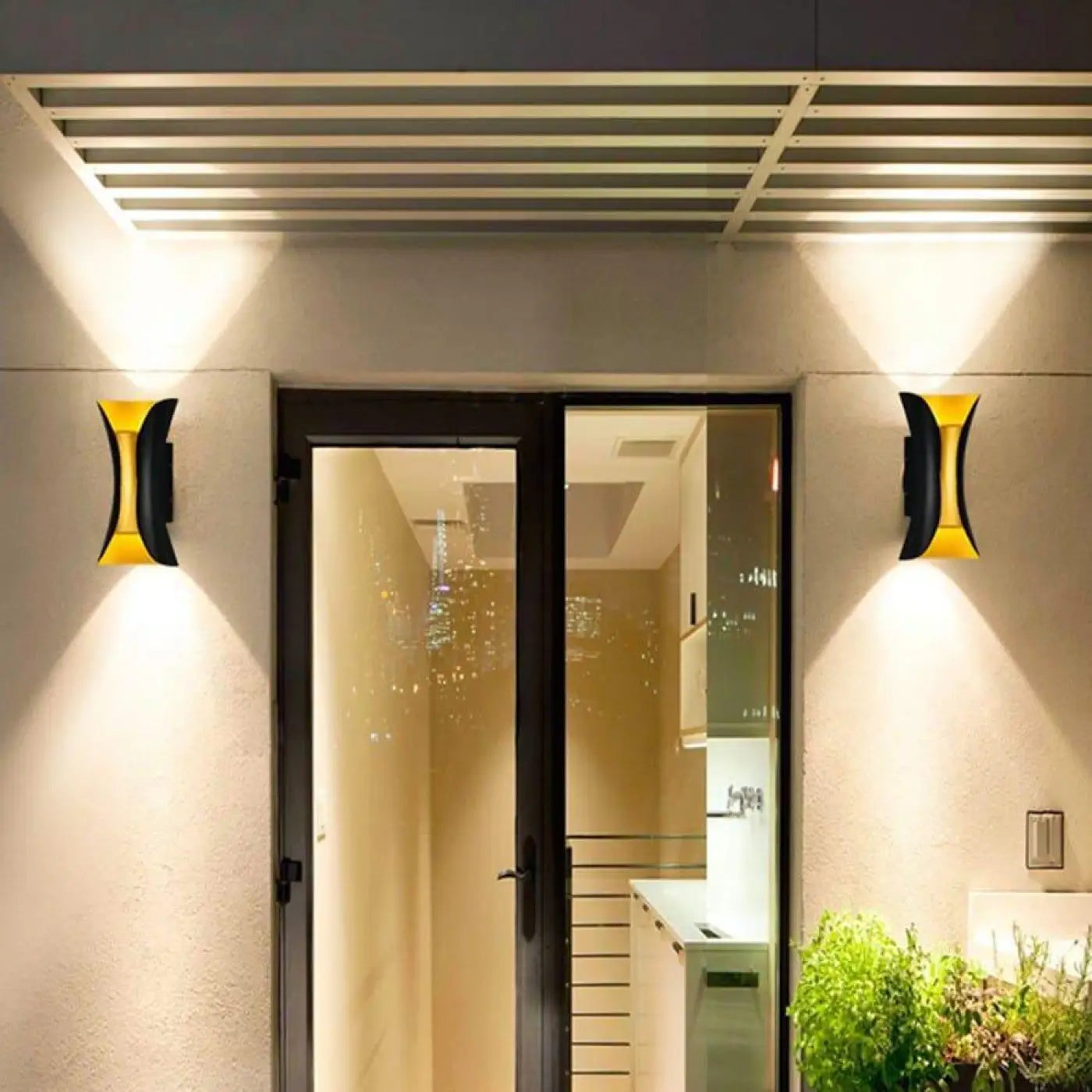 Outdoor Wall Light Acrylic Aluminium 10W Integrated LED Motion Sensor IP65 — Double Head