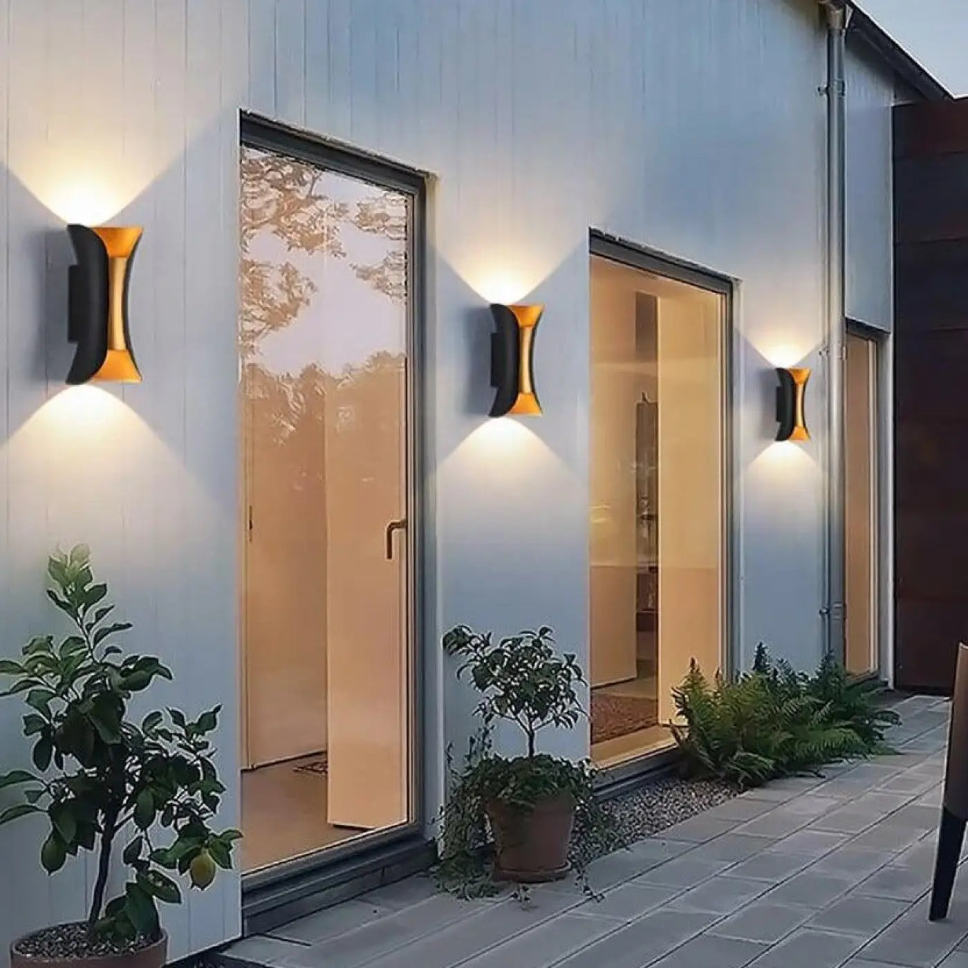 Outdoor Wall Light Acrylic Aluminium 10W Integrated LED Motion Sensor IP65 — Double Head