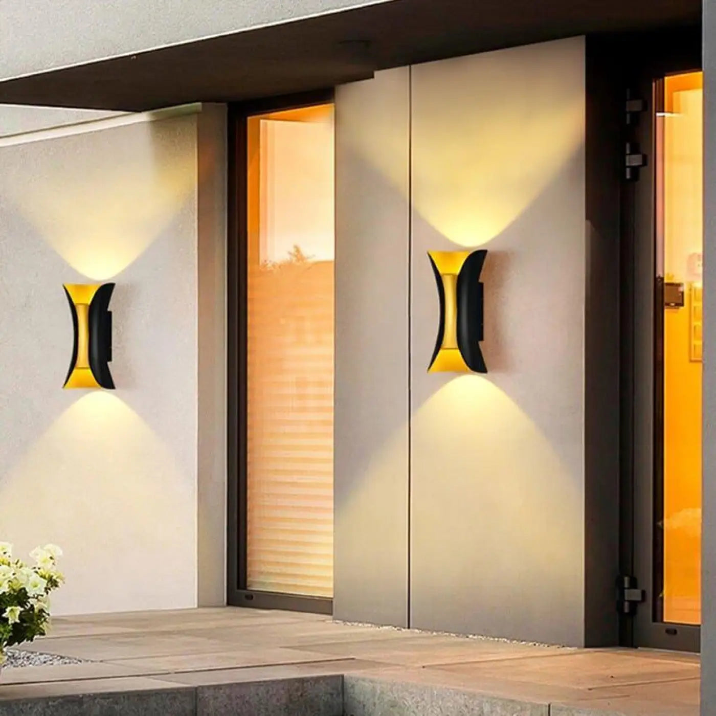 Outdoor Wall Light Acrylic Aluminium 10W Integrated LED Motion Sensor IP65 — Double Head