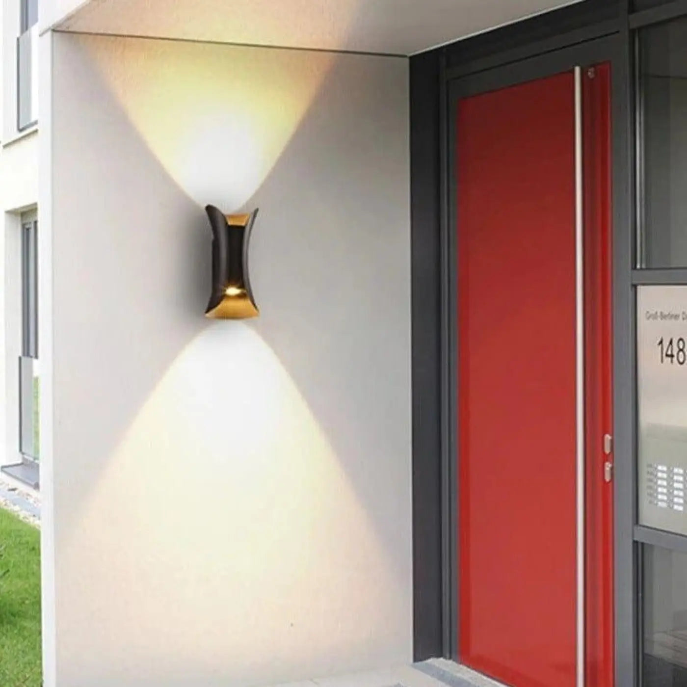 Outdoor Wall Light Acrylic Aluminium 10W Integrated LED Motion Sensor IP65 — Double Head