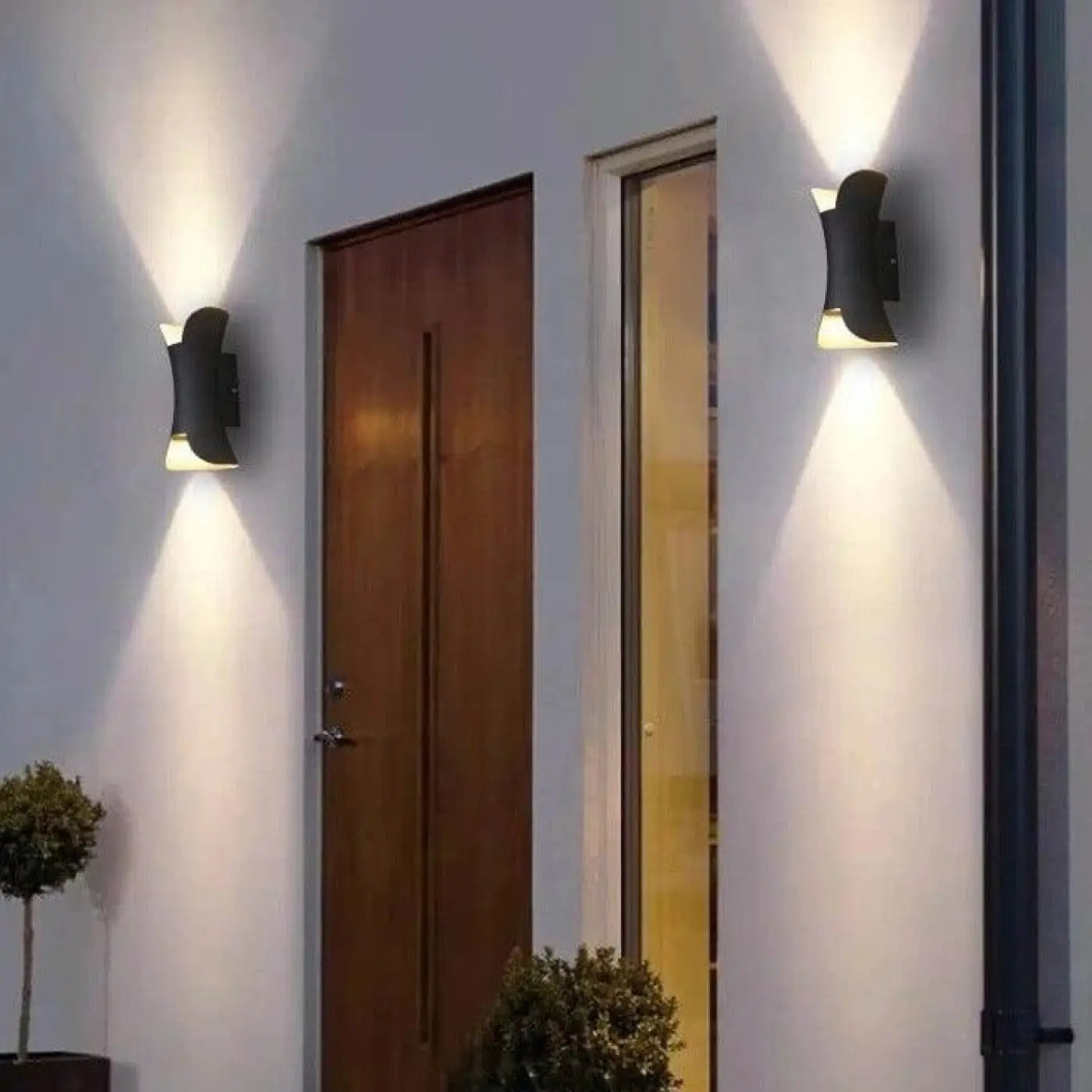 Outdoor Wall Light Acrylic Aluminium 10W Integrated LED Motion Sensor IP65 — Double Head