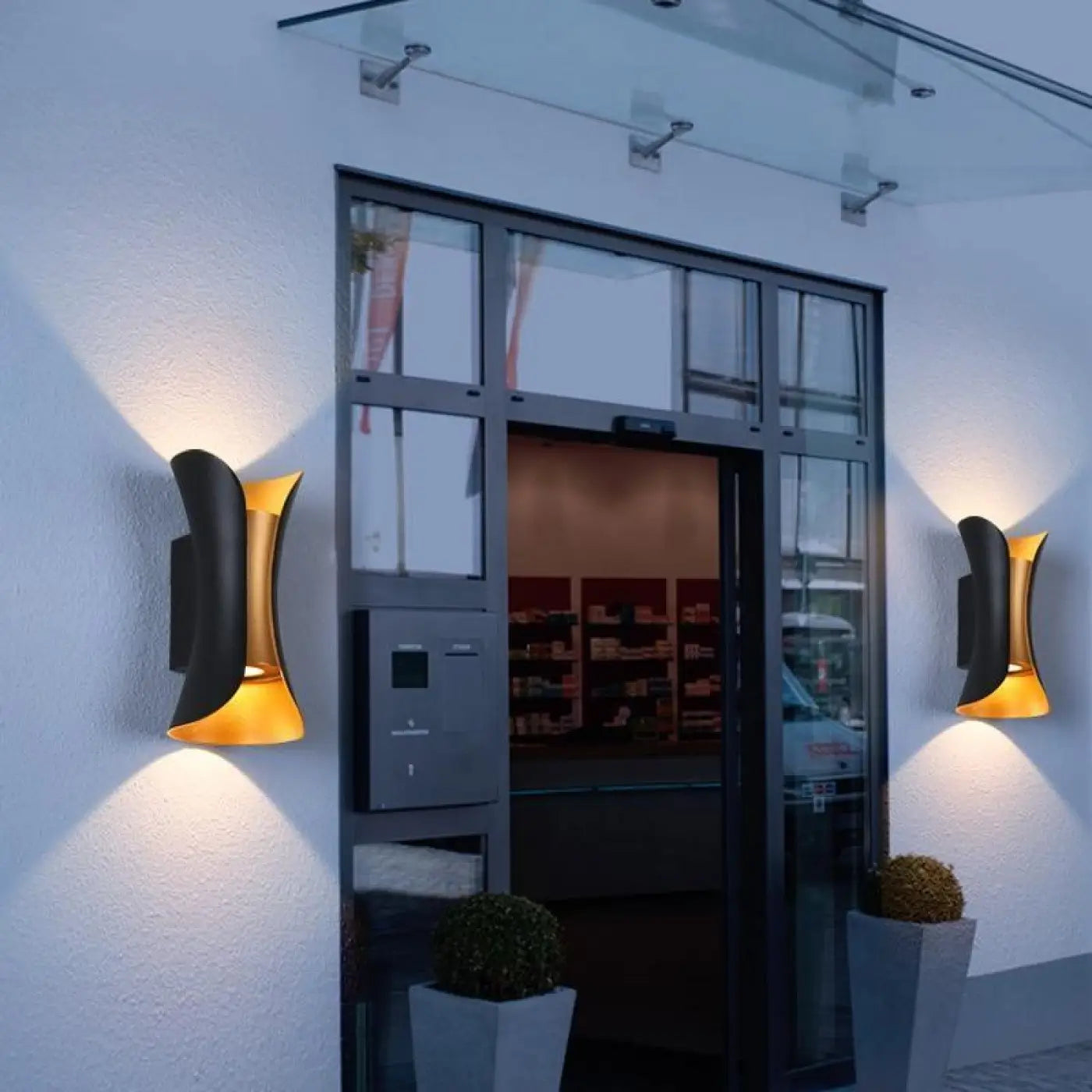 Outdoor Wall Light Acrylic Aluminium 10W Integrated LED Motion Sensor IP65 — Double Head