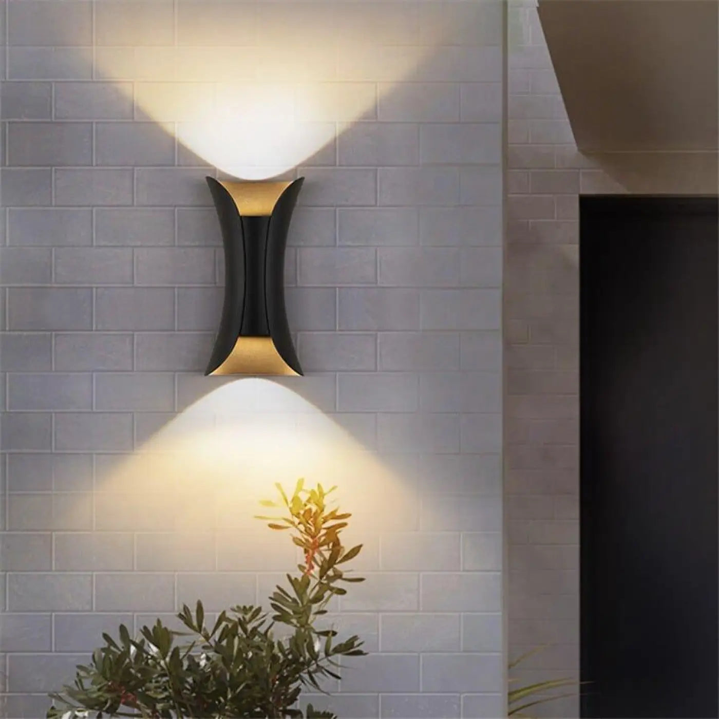 Outdoor Wall Light Acrylic Aluminium 10W Integrated LED Motion Sensor IP65 — Double Head