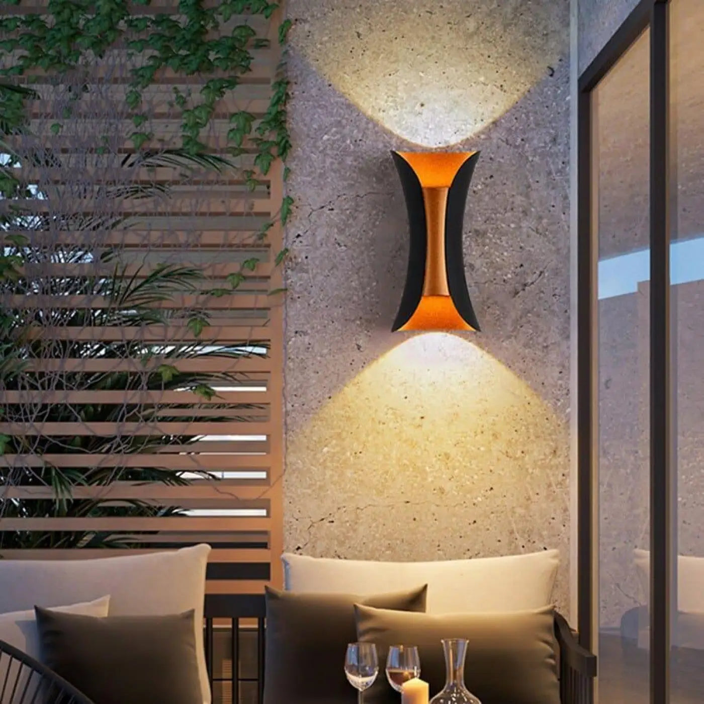 Outdoor Wall Light Acrylic Aluminium 10W Integrated LED Motion Sensor IP65 — Double Head