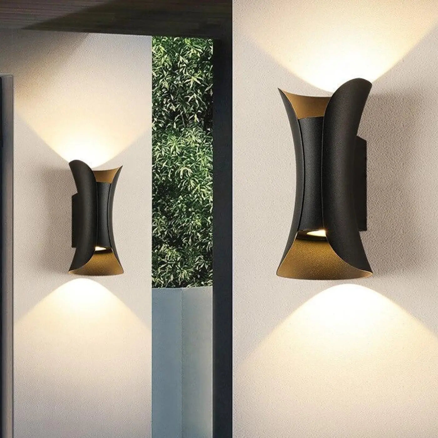 Outdoor Wall Light Acrylic Aluminium 10W Integrated LED Motion Sensor IP65 — Double Head