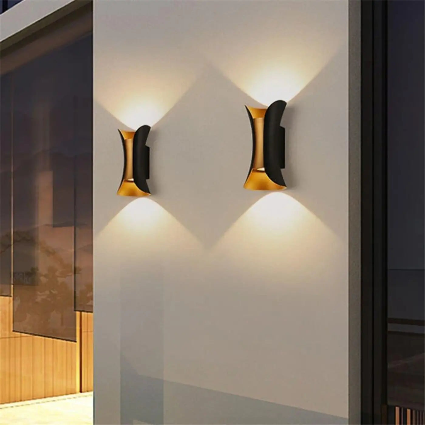 Outdoor Wall Light Acrylic Aluminium 10W Integrated LED Motion Sensor IP65 — Double Head