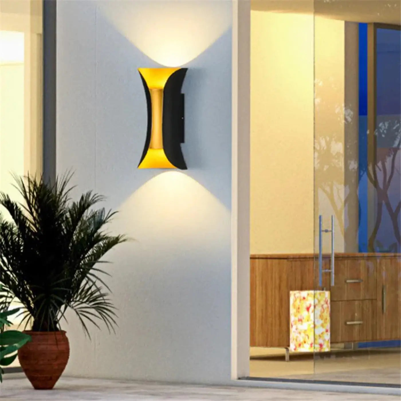 Outdoor Wall Light Acrylic Aluminium 10W Integrated LED Motion Sensor IP65 — Double Head