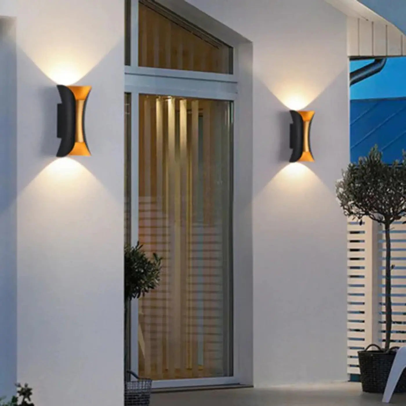 Outdoor Wall Light Acrylic Aluminium 10W Integrated LED Motion Sensor IP65 — Double Head