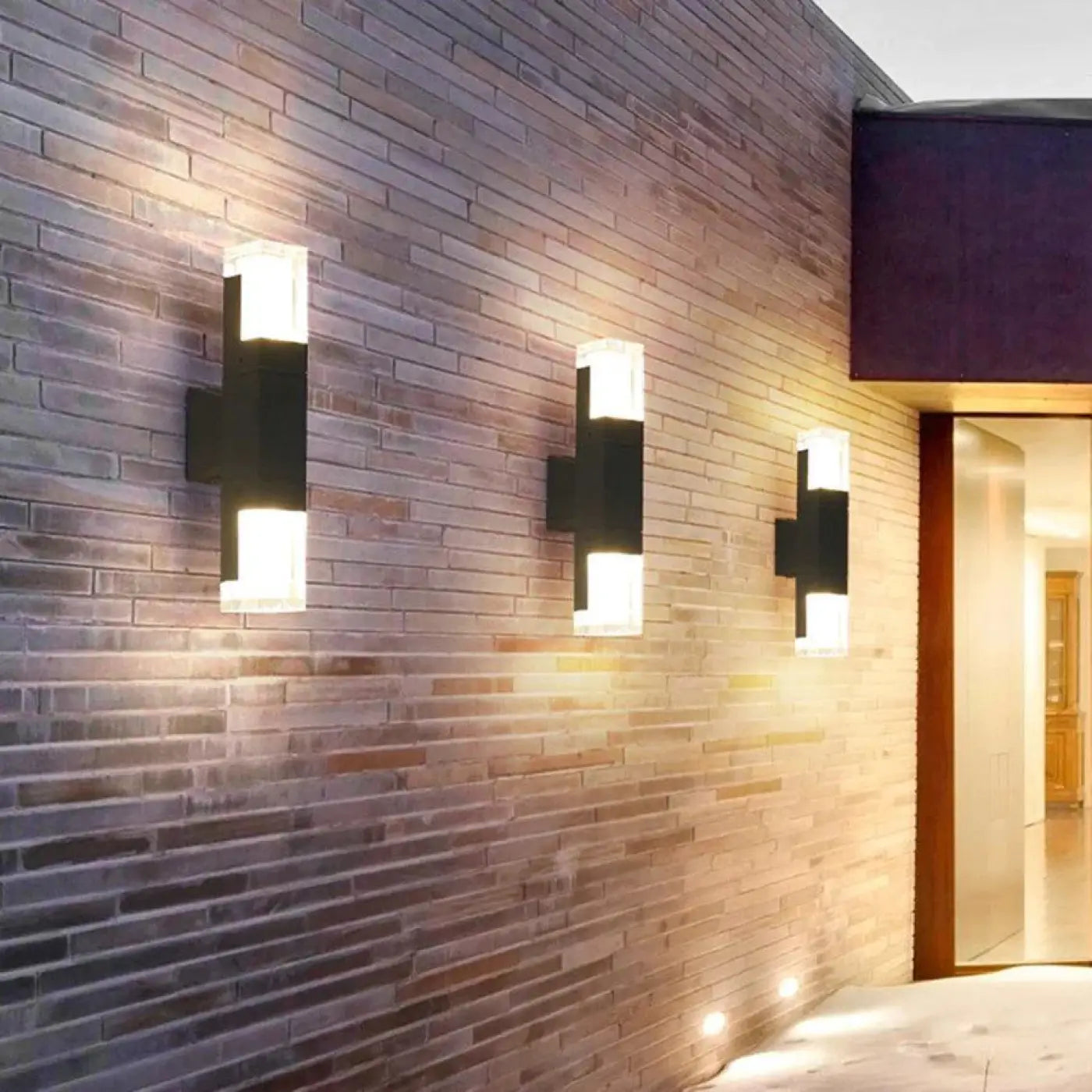 Outdoor Wall Light Black Aluminium Integrated LED Motion Sensor IP65