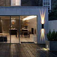 Outdoor Wall Light Black Aluminium 5W Integrated LED Motion Sensor IP65