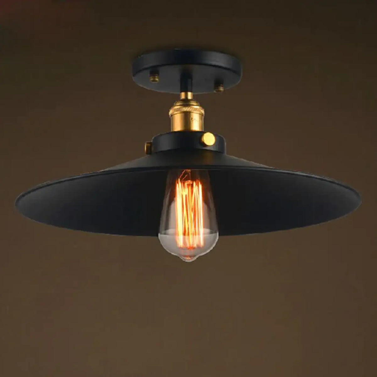 Industrial Vintage Ceiling Light E27 Aluminium Black Gold S/M/L/XL