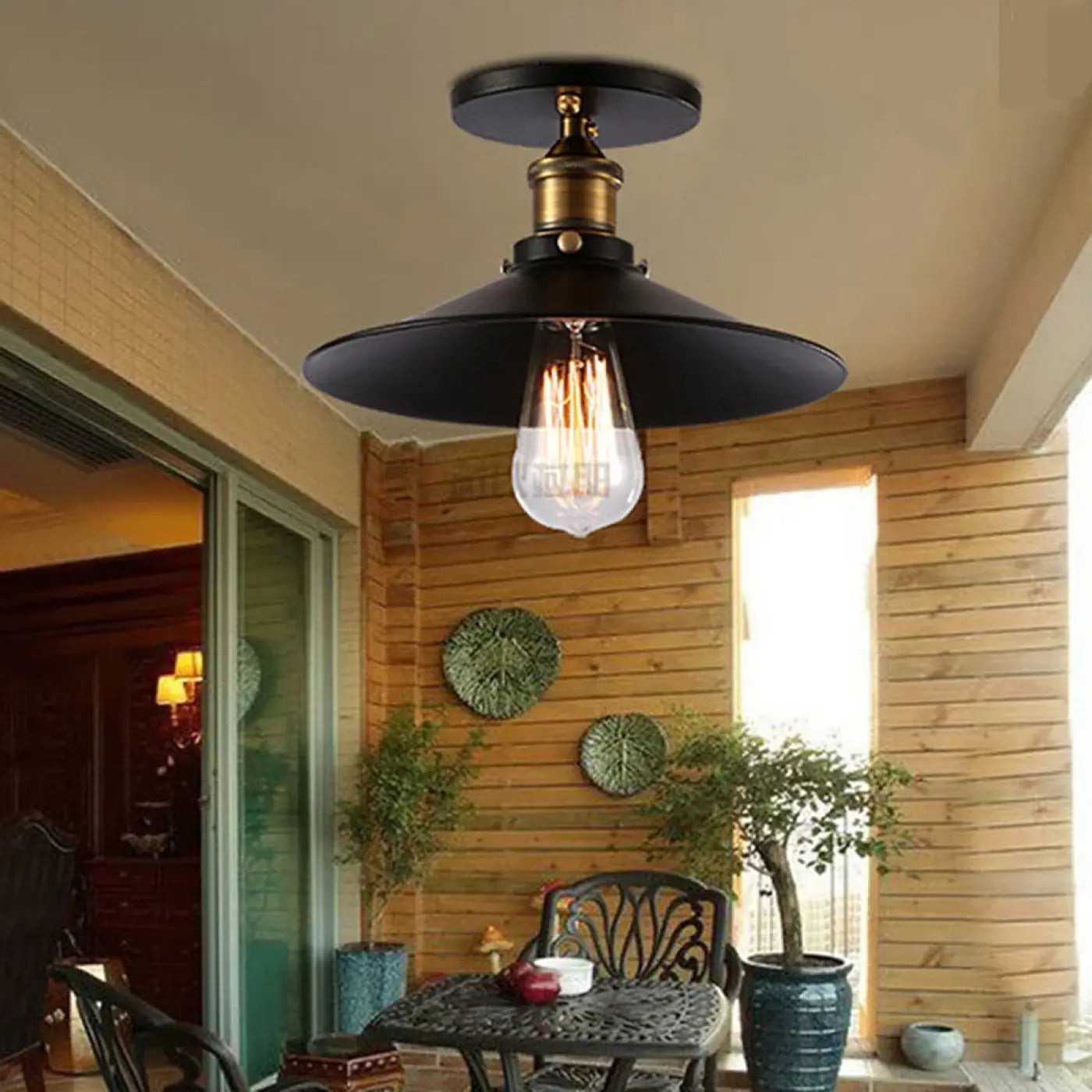 Industrial Vintage Ceiling Light E27 Aluminium Black Gold S/M/L/XL