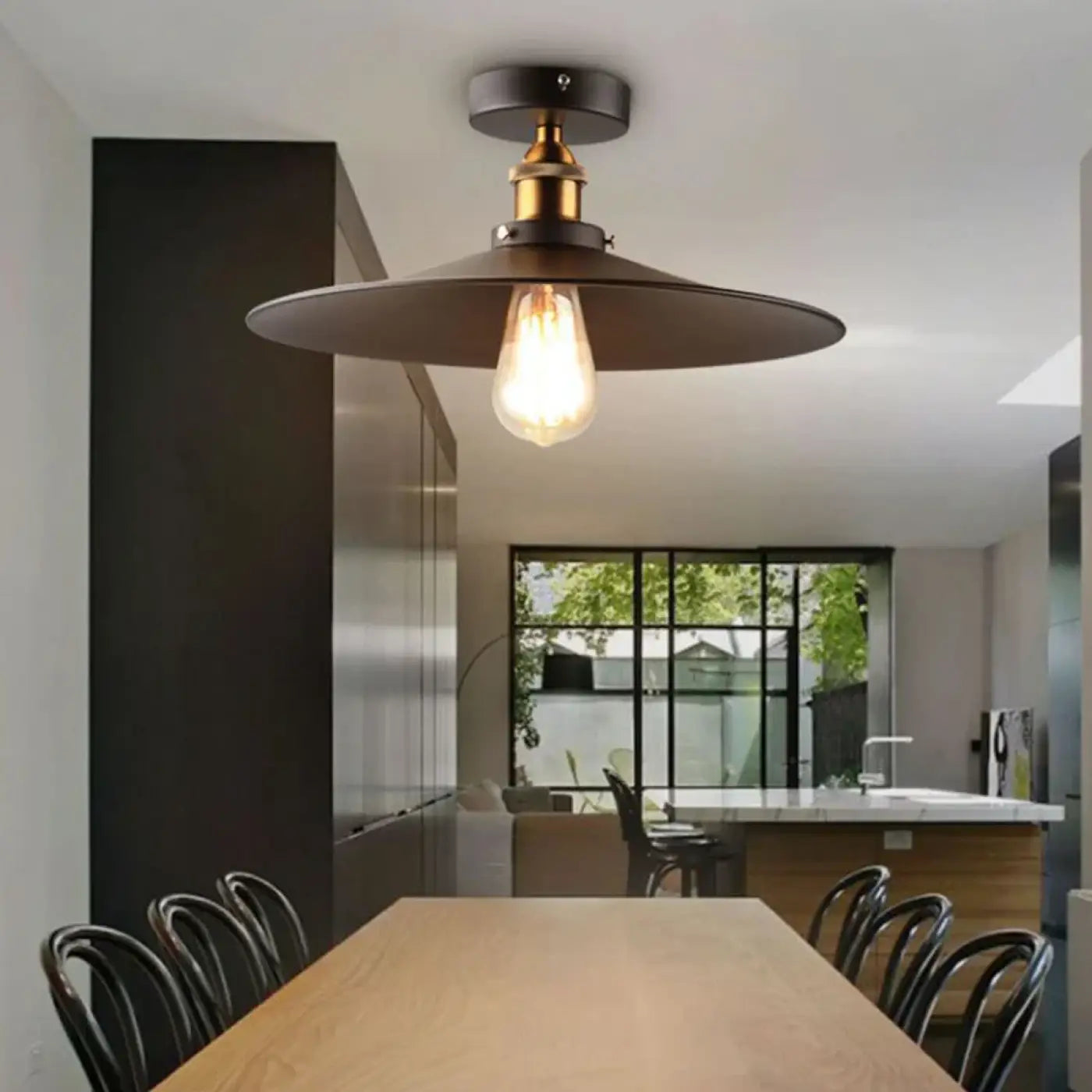 Industrial Vintage Ceiling Light E27 Aluminium Black Gold S/M/L/XL