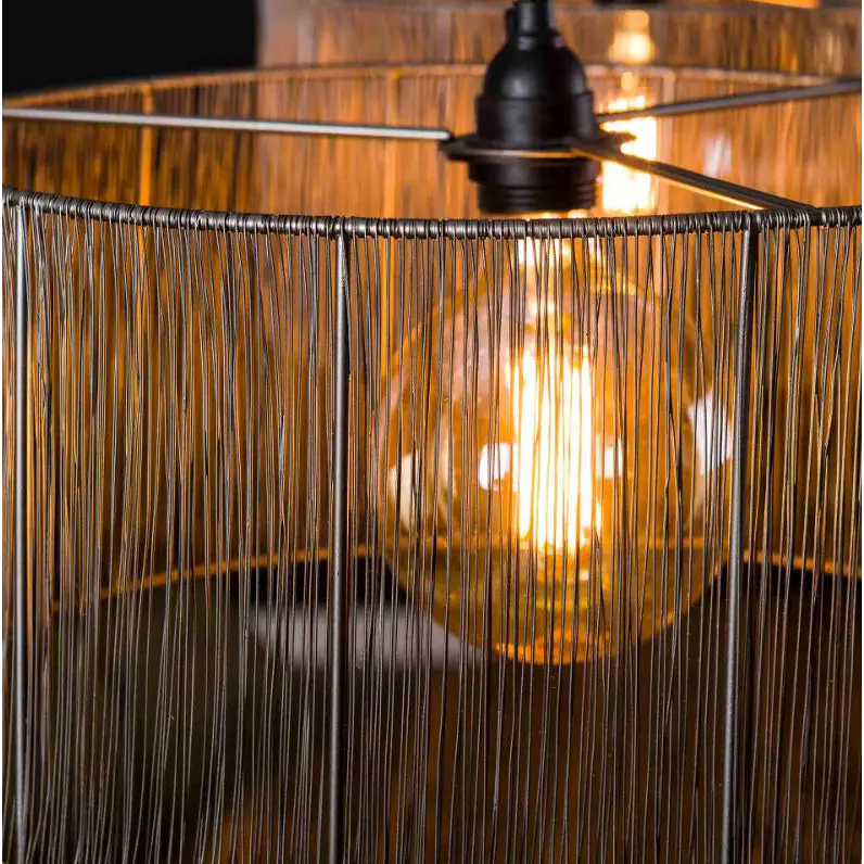 Industrial Mesh Pendant Light 2 Metal Woven Shades E27 Ø41cm W120cm