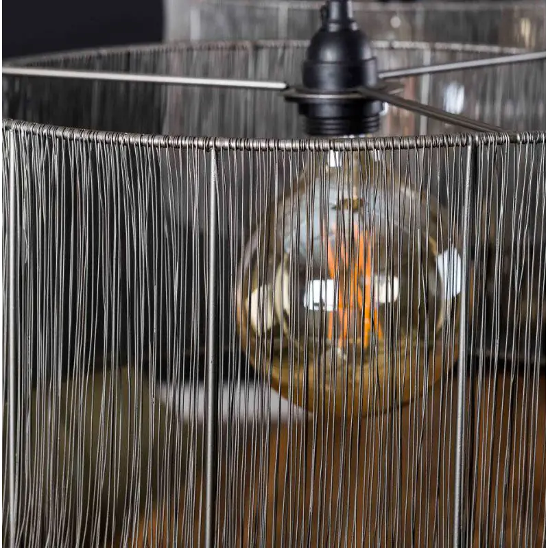 Industrial Mesh Pendant Light 2 Metal Woven Shades E27 Ø41cm W120cm