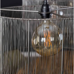 Industrial Mesh Pendant Light 2 Metal Woven Shades E27 Ø41cm W120cm