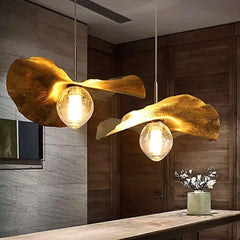 Gold Pendant Light G9 LED Aluminium Glass 3 Sizes