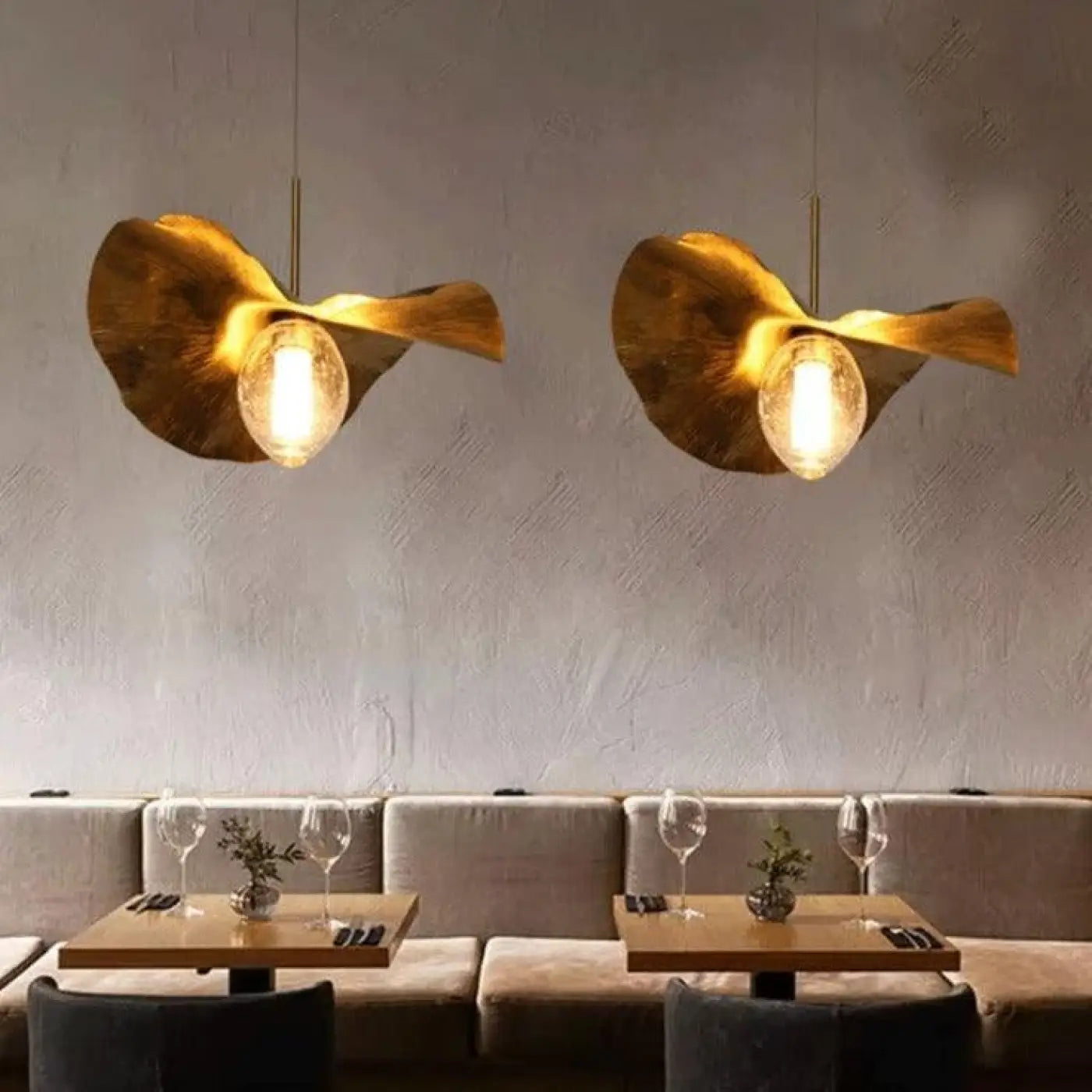 Gold Pendant Light G9 LED Aluminium Glass 3 Sizes