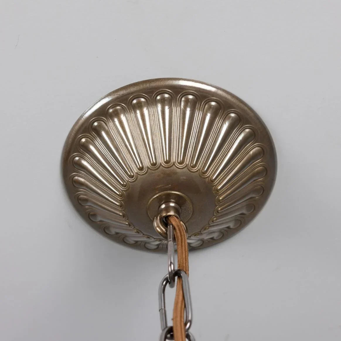 Three-Light Brass Chandelier with Opal Glass Globes, Ø85cm