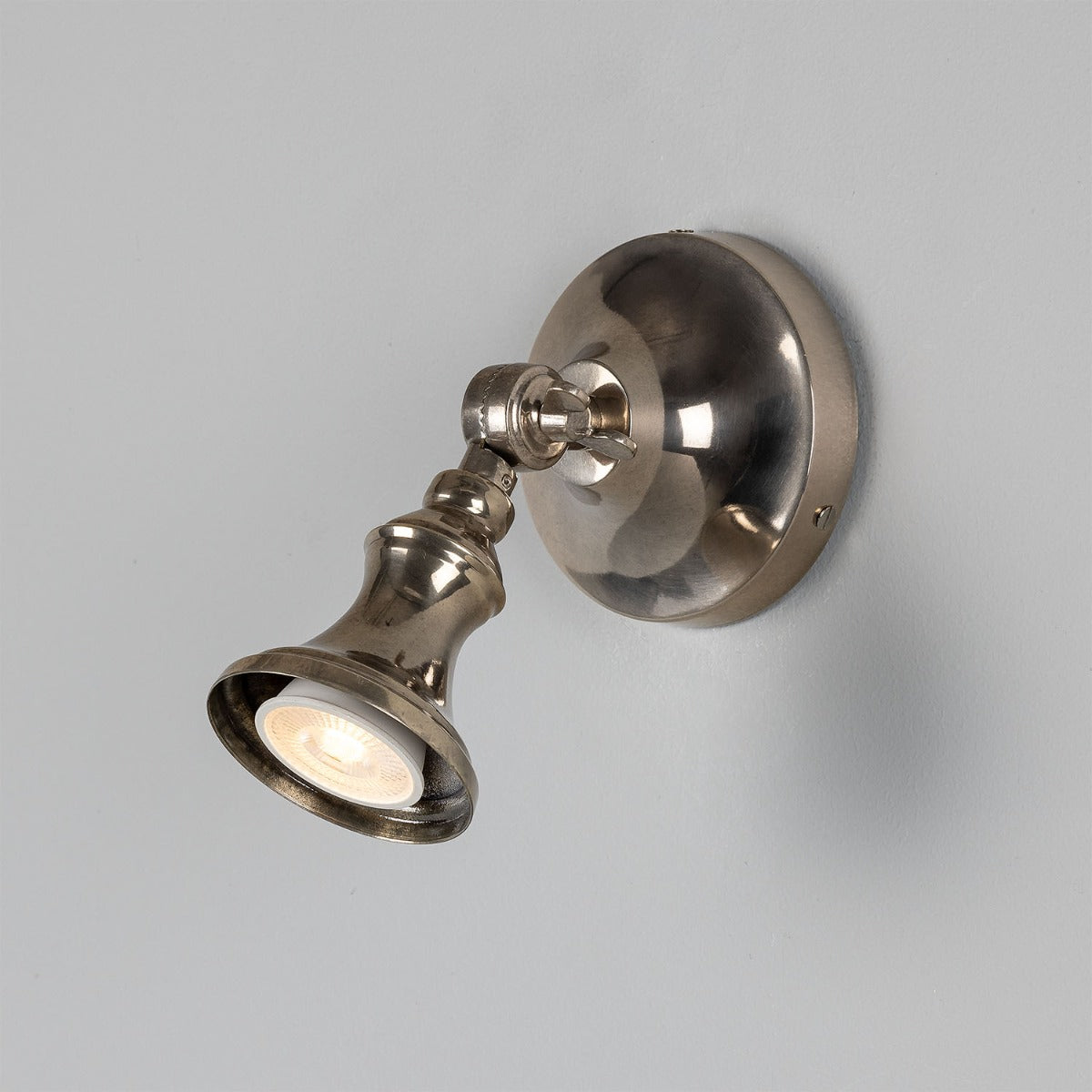 Slim Adjustable Wall Spotlight Brass GU10 H14cm 5 Finishes
