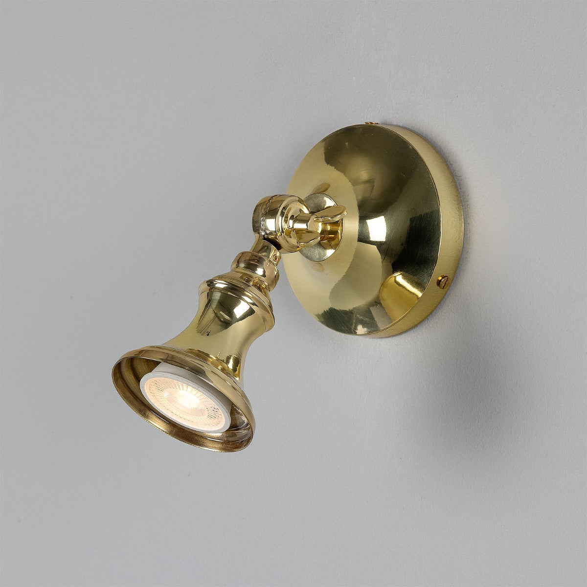 Slim Adjustable Wall Spotlight Brass GU10 H14cm 5 Finishes