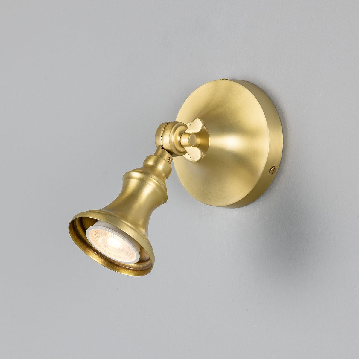 Slim Adjustable Wall Spotlight Brass GU10 H14cm 5 Finishes