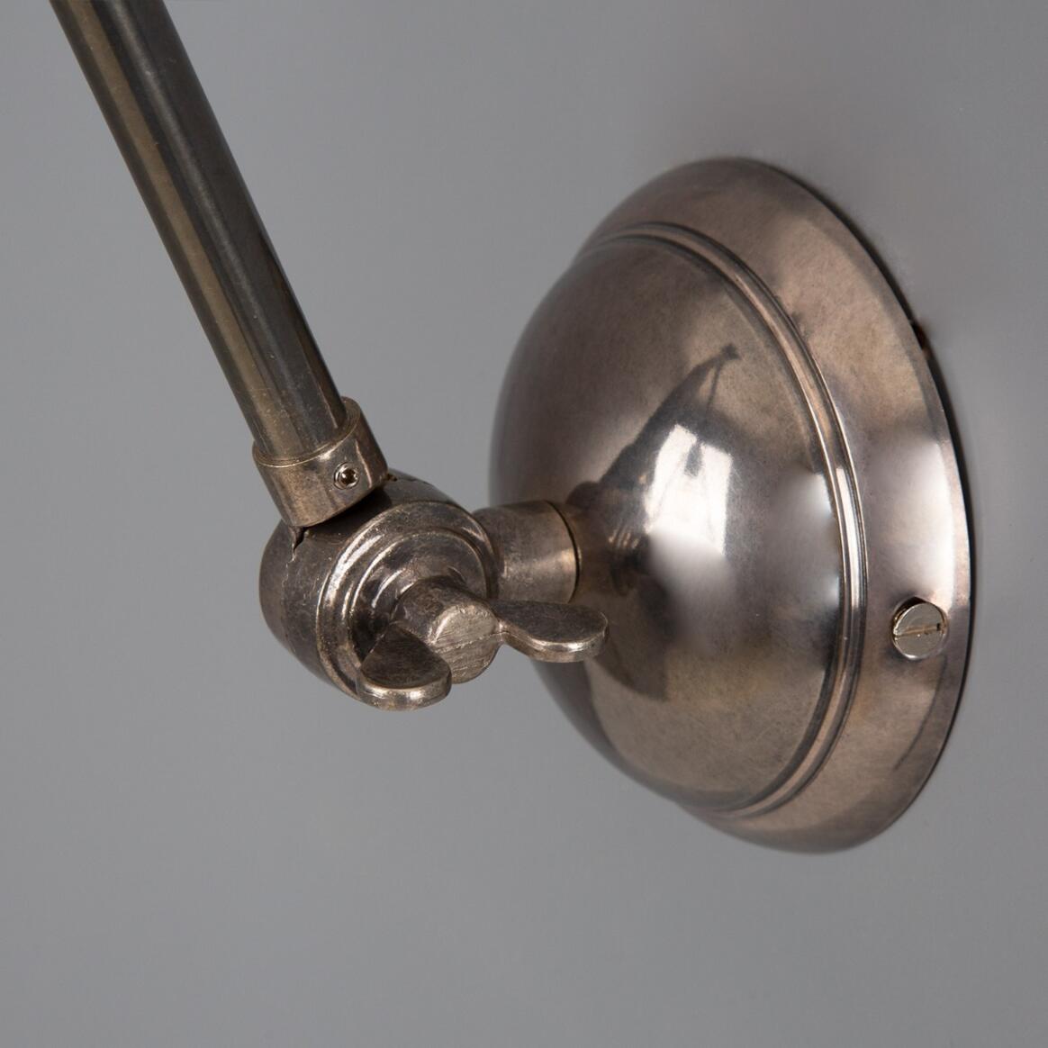 Adjustable Arm Wall Light Clear Glass Cone 3 Pivots E27 73cm Reach