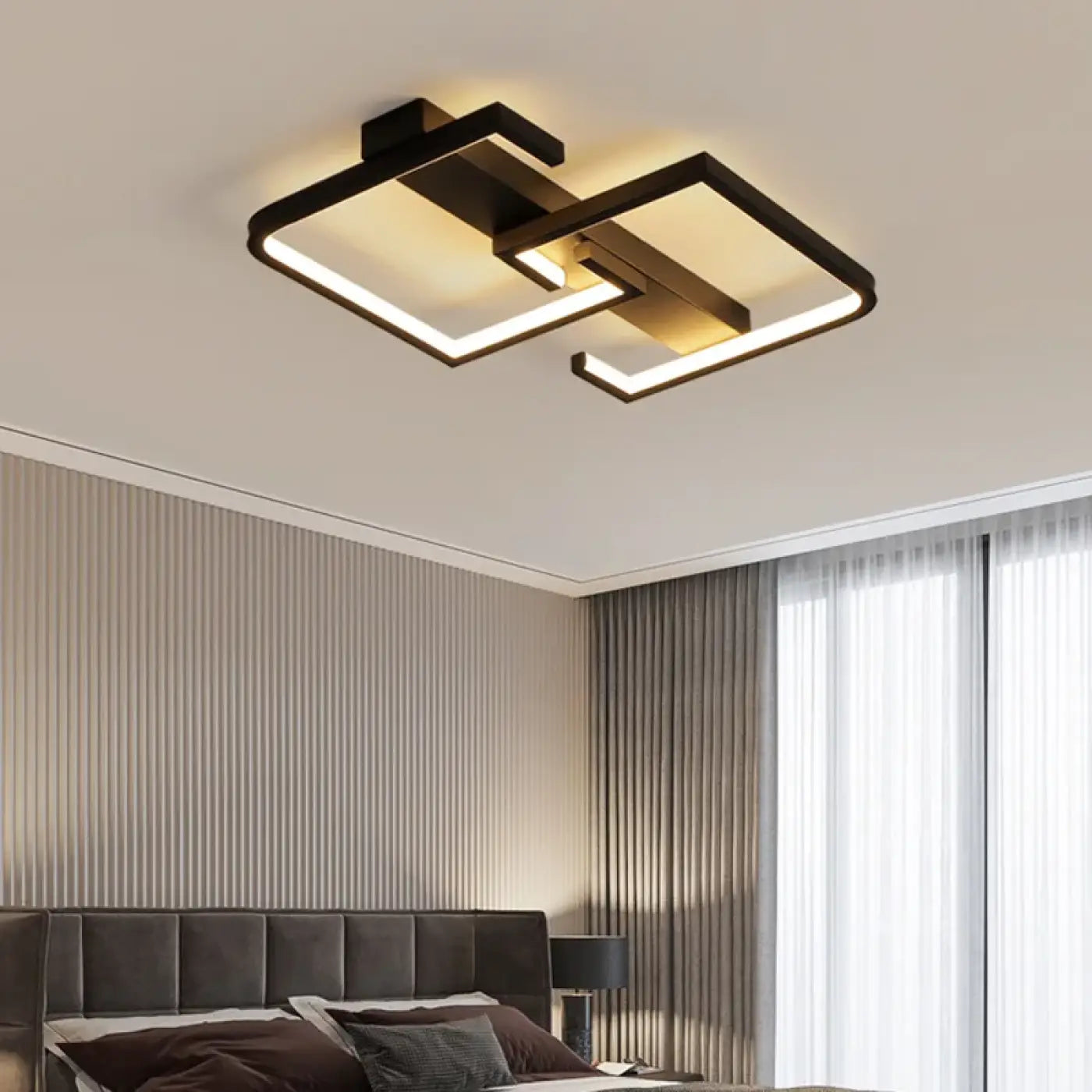 Black Geometric Minimalist Ceiling Light LED Dimmable