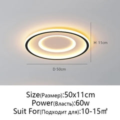 Black LED Ceiling Light Dimmable — 3 Sizes, 3000K–4000K