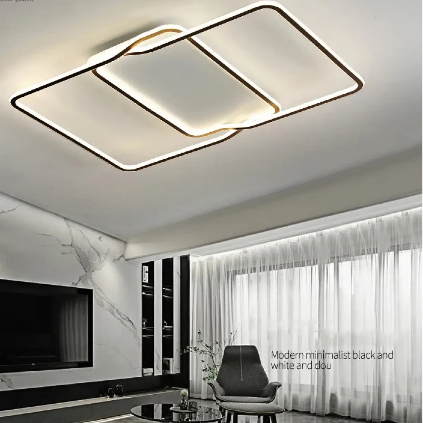 Black LED Ceiling Light Dimmable — 3 Sizes, 3000K–4000K