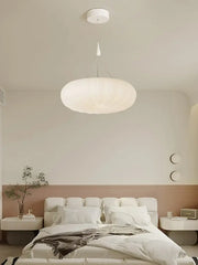 Pleated Round Pendant Light White Acrylic 45cm E27 Dimmable