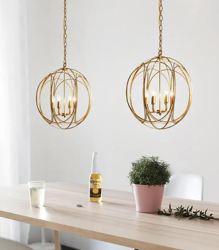 Modern Cage Pendant Light Painted Metal E27 IP44 Small Large