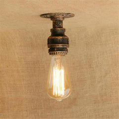 Small Industrial Ceiling Light Weathered Iron E27 Compact