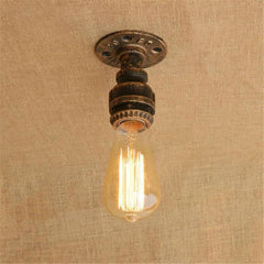 Small Industrial Ceiling Light Weathered Iron E27 Compact