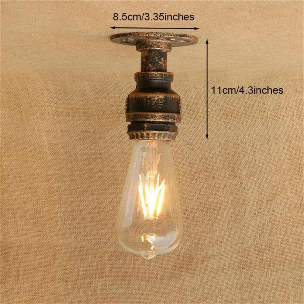 Small Industrial Ceiling Light Weathered Iron E27 Compact