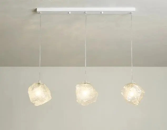 Glass Globe Pendant Light Set of 3 Iron E27 IP44